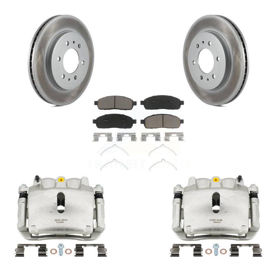 Front Brake Caliper Coat Rotor And Ceramic Pad Kit For 2009 Ford F-150 With 6 Lug Wheels KCG-100620C