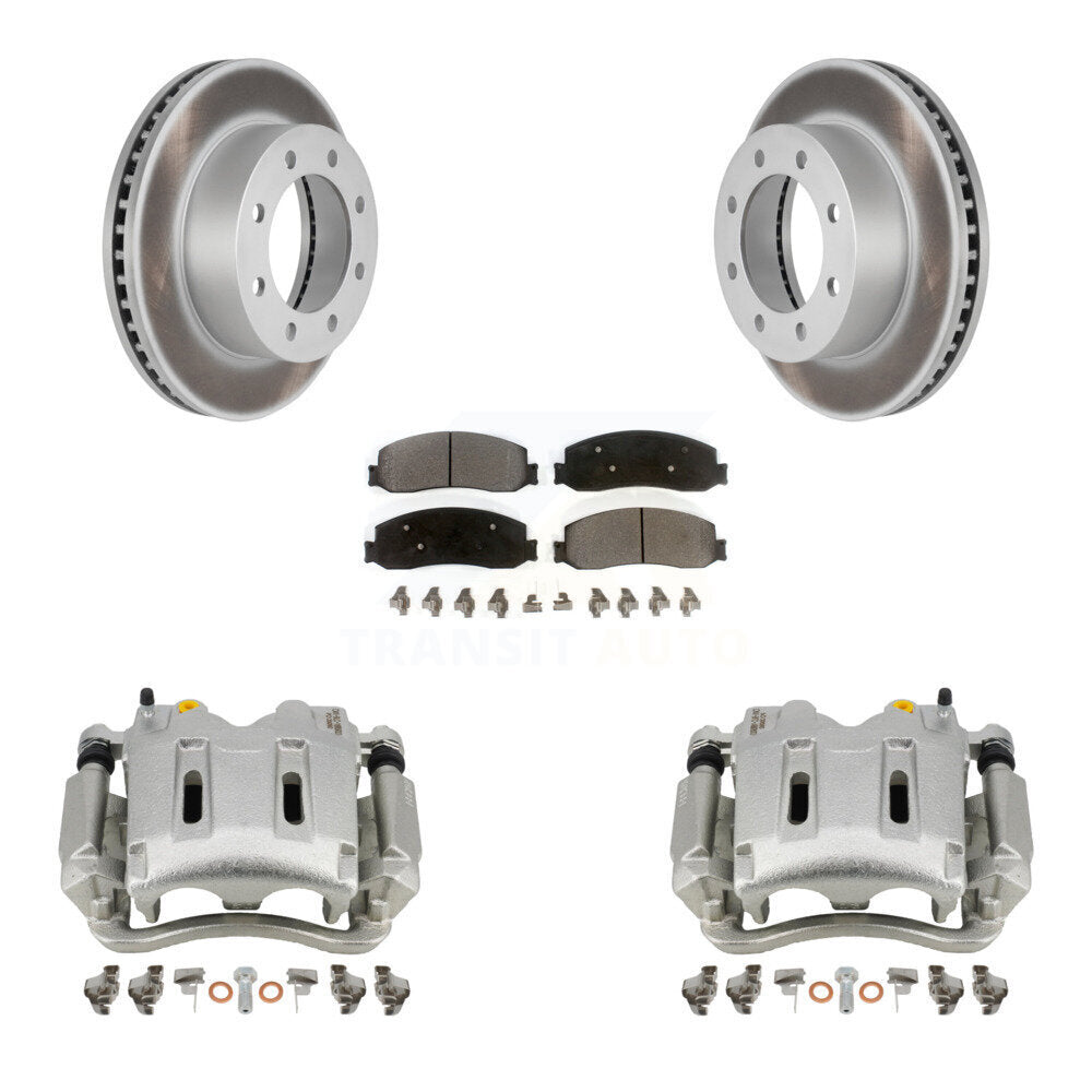 Front Brake Caliper Coat Rotor Semi-Metallic Pad Kit For Ford F-250 Super Duty F-350 4WD KCG-100620P