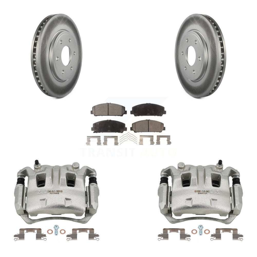 Front Disc Brake Caliper Coated Rotors And Ceramic Pads Kit For Suzuki Equator KCG-100620T