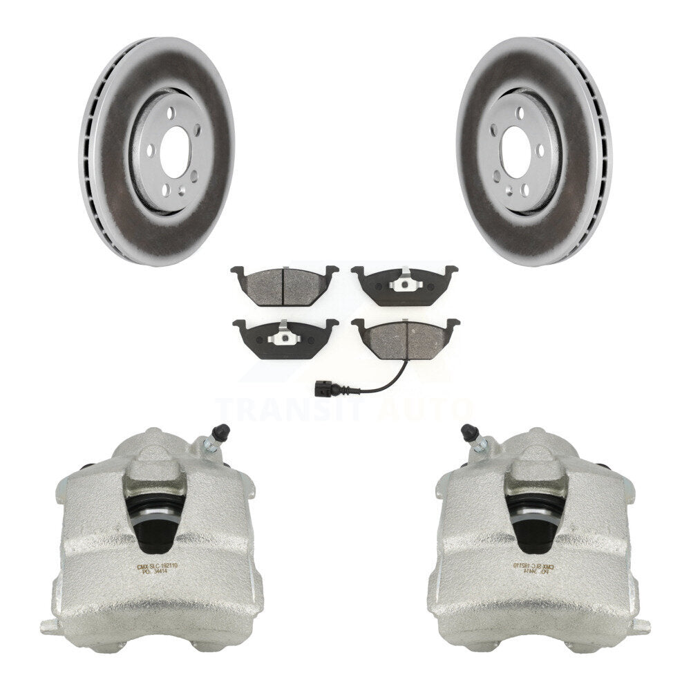 Front Brake Caliper Coat Rotors Semi-Metallic Pad Kit For 2000-2001 Volkswagen Golf 2.0L KCG-100621S
