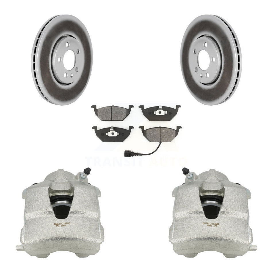 Front Brake Caliper Coat Rotors Semi-Metallic Pad Kit For 2000-2001 Volkswagen Golf 2.0L KCG-100621S
