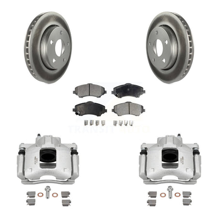 Front Disc Brake Caliper Coated Rotors And Ceramic Pads Kit For Jeep Wrangler KCG-100621T