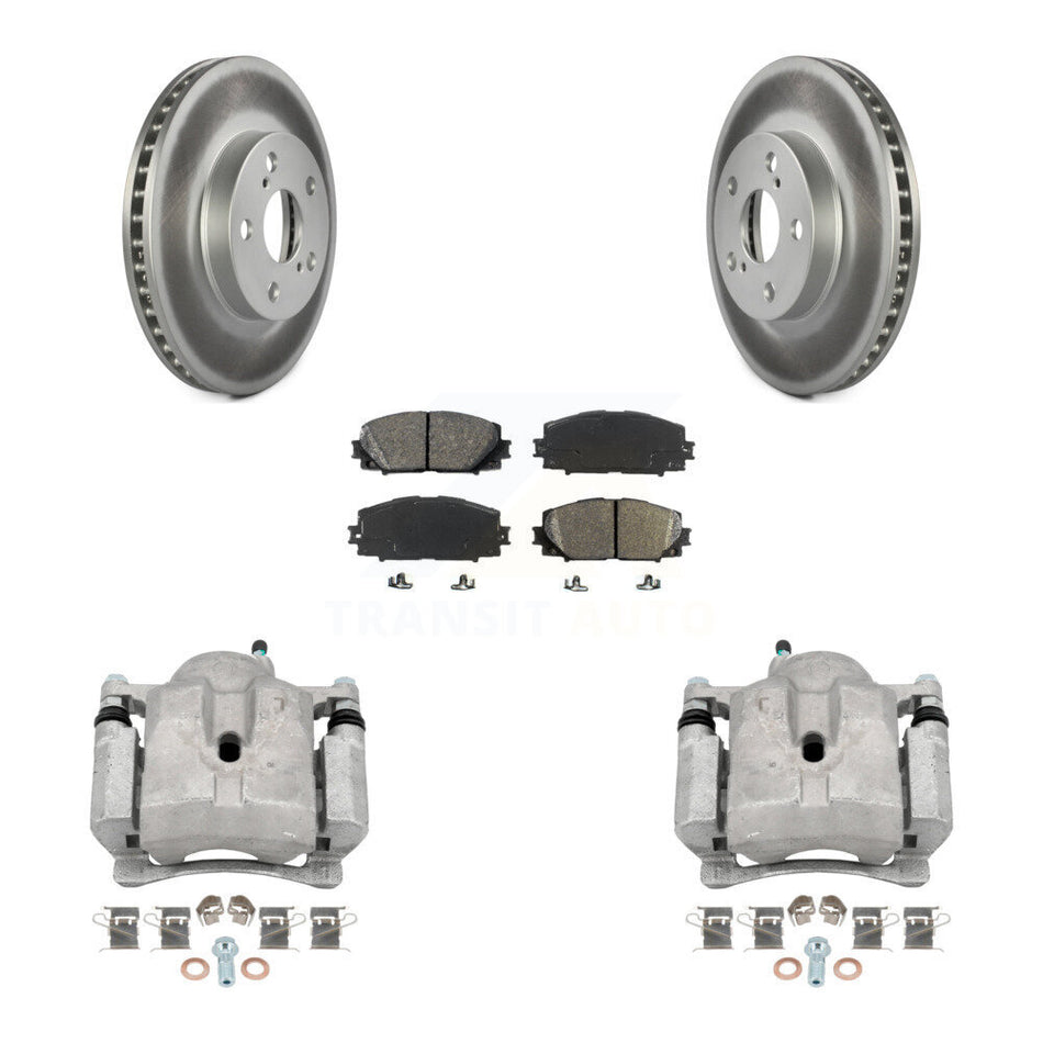 Front Disc Brake Caliper Coat Rotors Semi-Metallic Pad Kit For Toyota Prius Lexus CT200h KCG-100622S