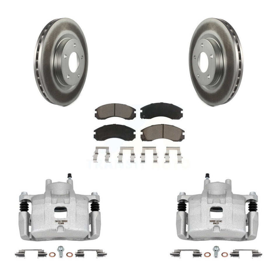 Front Disc Brake Caliper Coated Rotors And Ceramic Pads Kit For Mitsubishi Lancer KCG-100623C