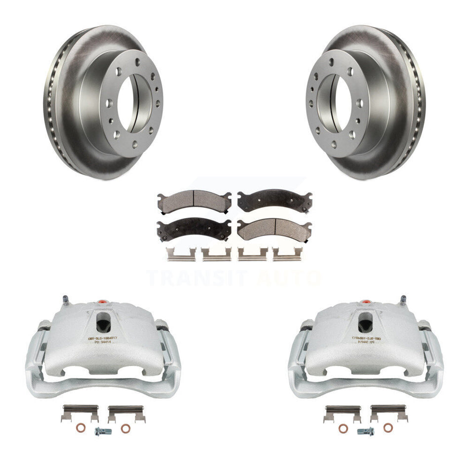 Front Brake Caliper Coat Rotor Semi-Metallic Pad Kit For Chevrolet GMC Express 3500 4500 KCG-100623P