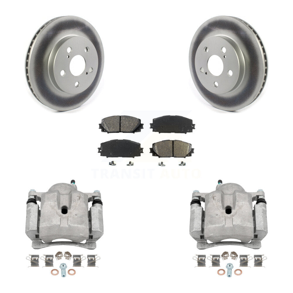 Front Disc Brake Caliper Coat Rotor Semi-Metallic Pad Kit For Toyota Corolla Prius Prime KCG-100623S