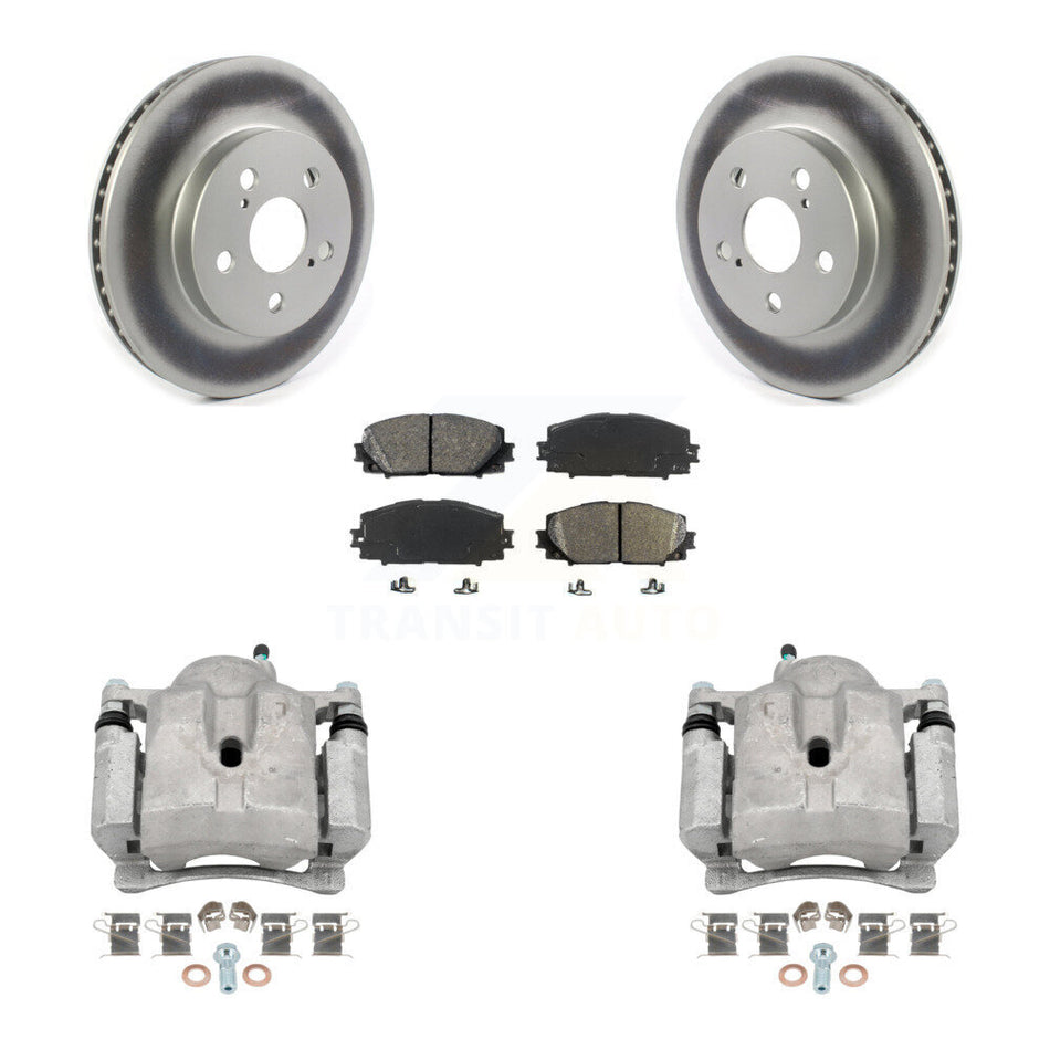 Front Disc Brake Caliper Coat Rotor Semi-Metallic Pad Kit For Toyota Corolla Prius Prime KCG-100623S