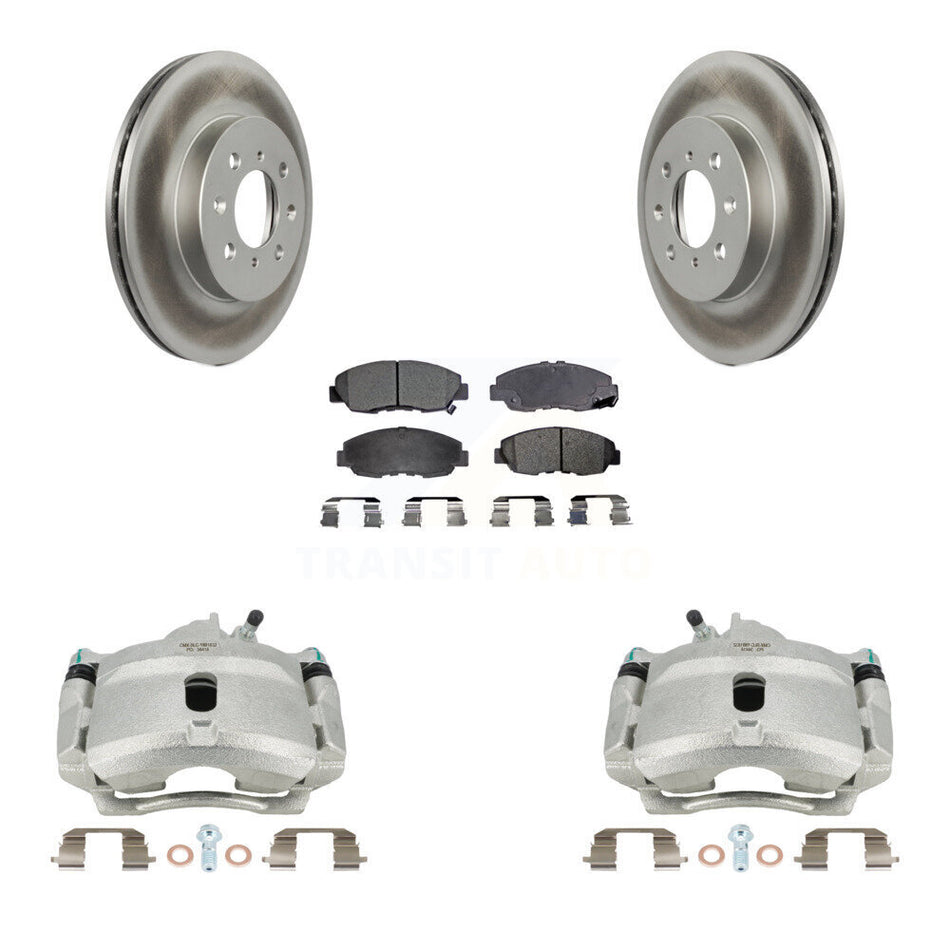 Front Disc Brake Caliper Coat Rotor And Ceramic Pad Kit For Honda Civic Acura EL Insight KCG-100623T