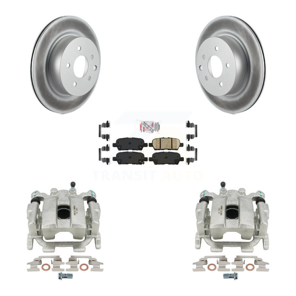 Rear Disc Brake Caliper Coated Rotors And Ceramic Pads Kit For INFINITI G37 Nissan 370Z G25 Q40 KCG-100624N