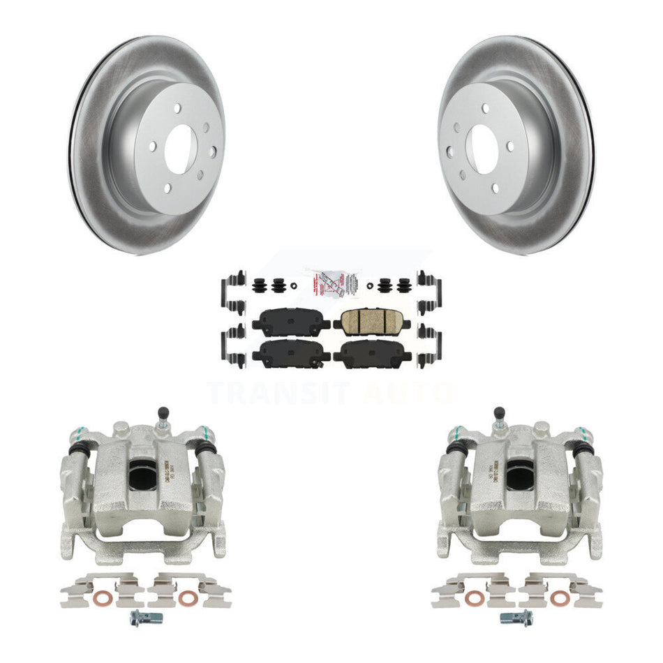 Rear Disc Brake Caliper Coated Rotors And Ceramic Pads Kit For INFINITI G37 Nissan 370Z G25 Q40 KCG-100625N