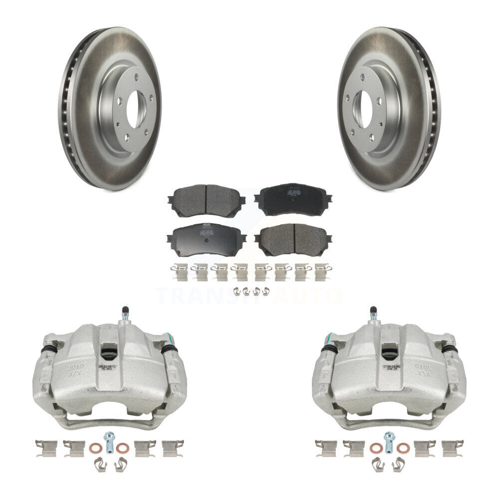 Front Disc Brake Caliper Coated Rotors And Semi-Metallic Pads Kit For Mazda 6 KCG-100625P