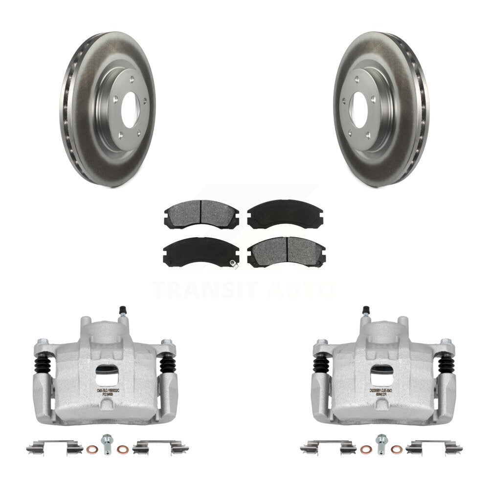 Front Disc Brake Caliper Coated Rotors And Semi-Metallic Pads Kit For Mitsubishi Lancer KCG-100626S