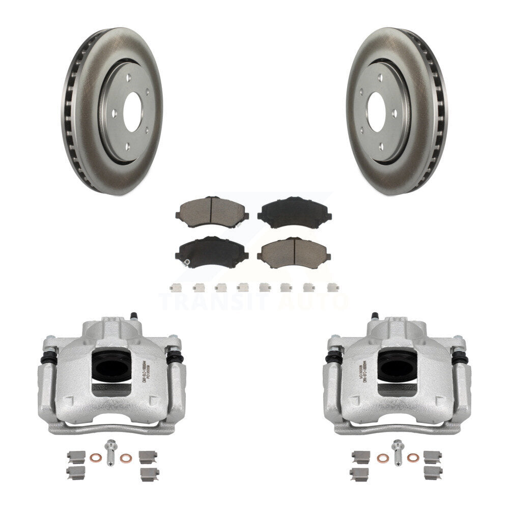 Front Brake Caliper Coat Rotor & Ceramic Pad Kit For Dodge Grand Caravan Chrysler Town KCG-100627C