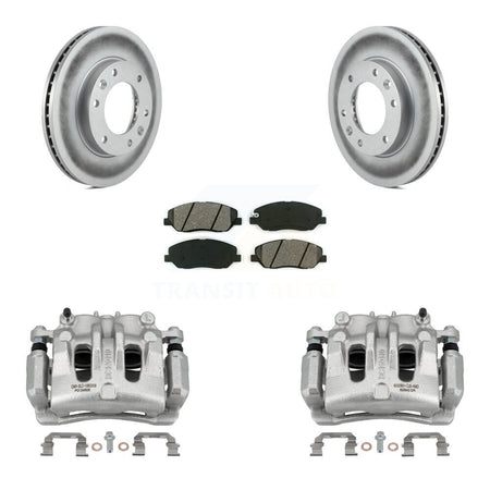 Front Brake Caliper Coat Rotors & Semi-Metallic Pad Kit For Kia Sedona Hyundai Entourage KCG-100627S