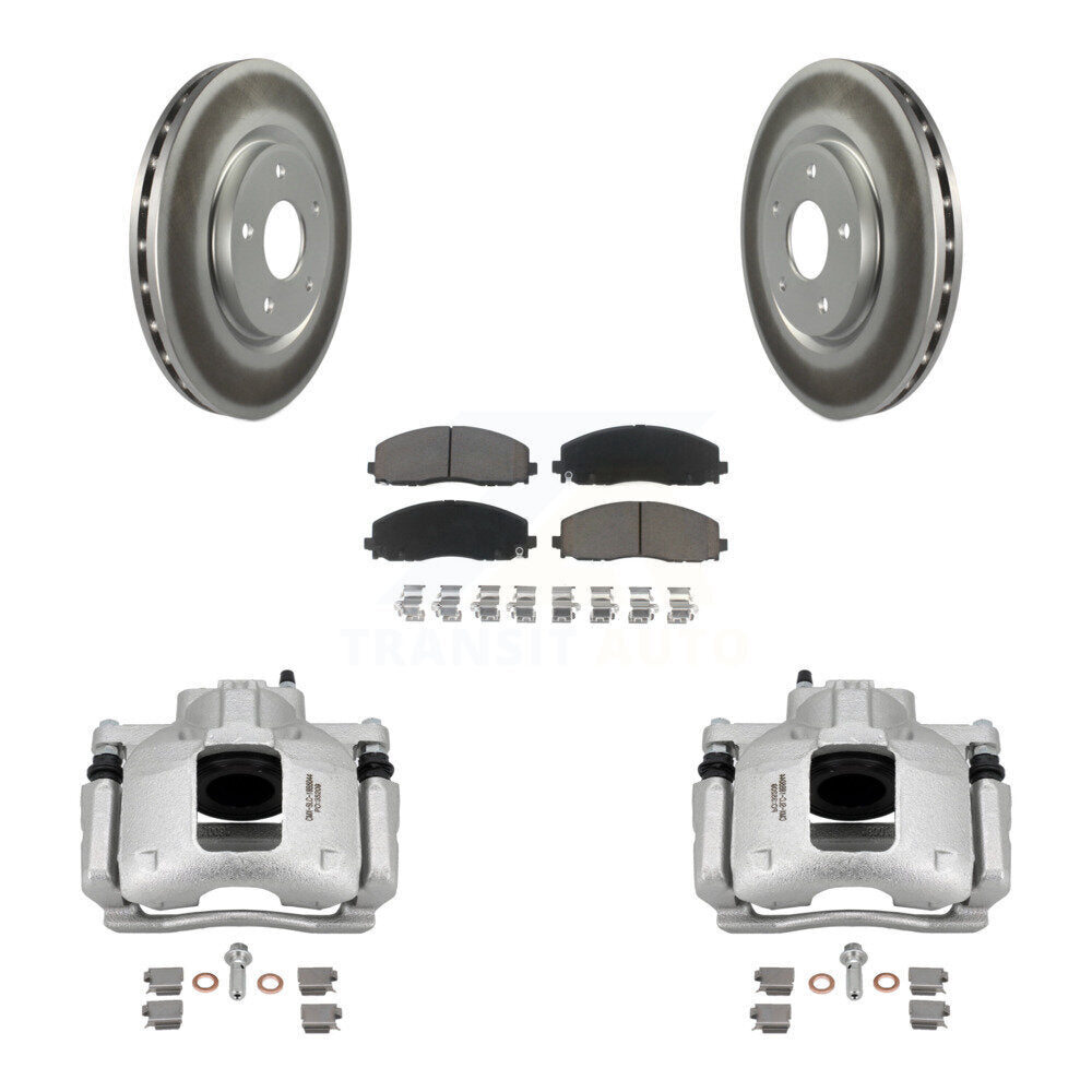 Front Disc Brake Caliper Coated Rotors And Ceramic Pad Kit For Volkswagen Routan Ram C/V KCG-100628C