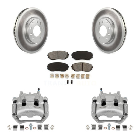 Front Disc Brake Caliper Coated Rotor And Semi-Metallic Pad Kit For Mazda CX-7 Ford Edge KCG-100630S