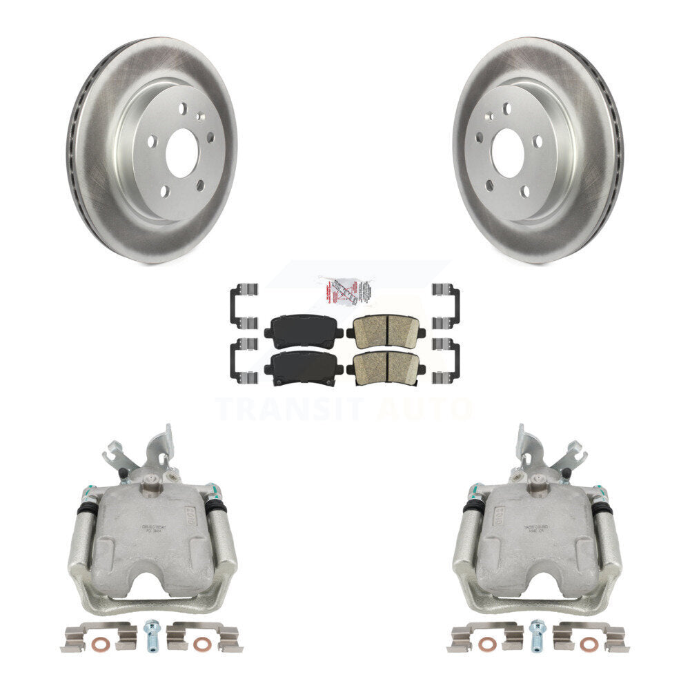 Rear Disc Brake Caliper Coated Rotors And Ceramic Pads Kit For Buick LaCrosse Allure KCG-100631N by Transit Auto