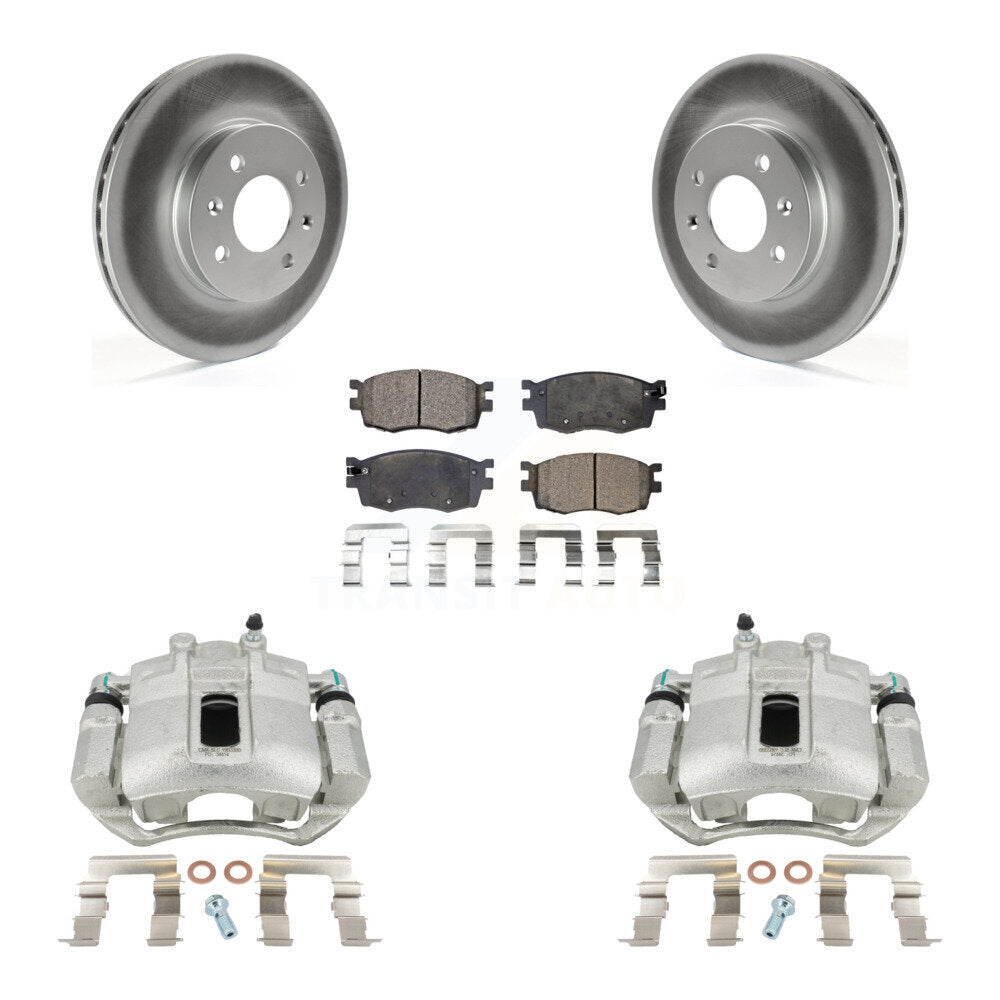 Front Brake Caliper Coat Rotor And Semi-Metallic Pad Kit For Hyundai Accent Kia Rio Rio5 KCG-100631P