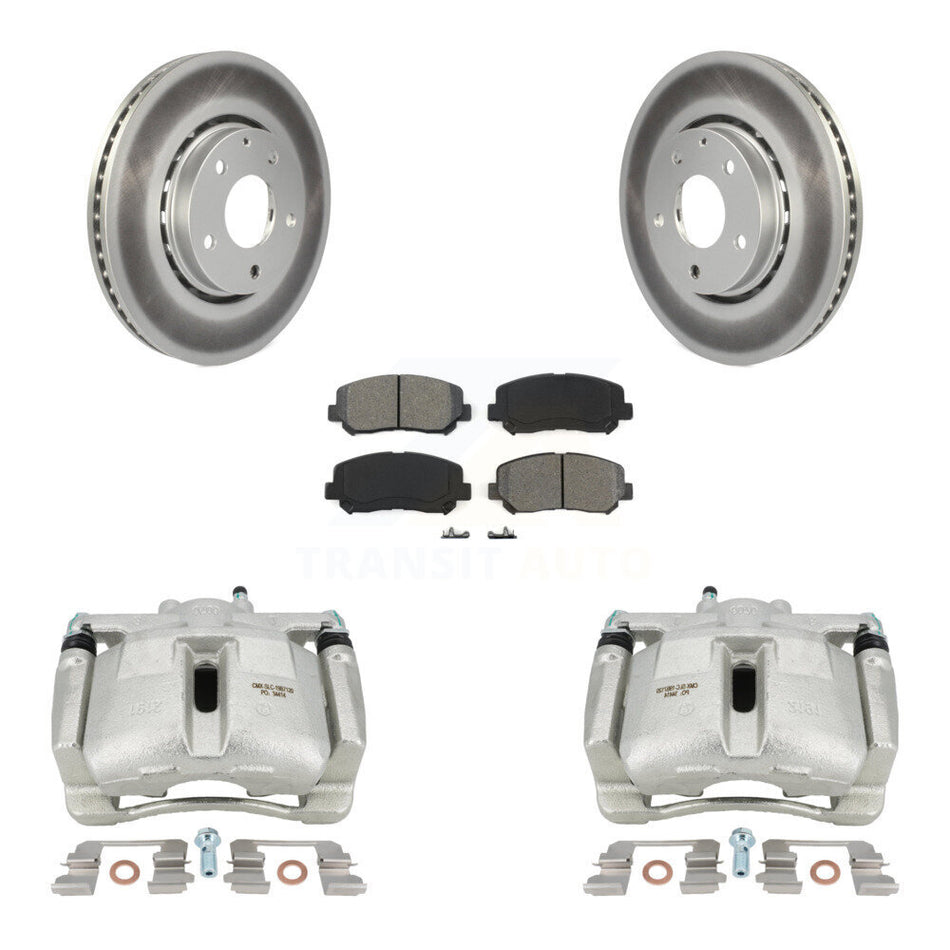 Front Disc Brake Caliper Coated Rotors And Semi-Metallic Pads Kit For Mazda CX-5 KCG-100631S
