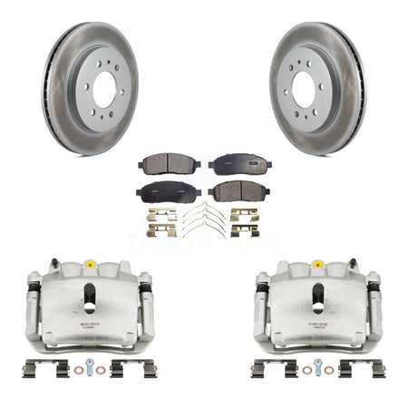 Front Brake Caliper Coat Rotor And Ceramic Pad Kit For 2009 Ford F-150 With 6 Lug Wheels KCG-100631T