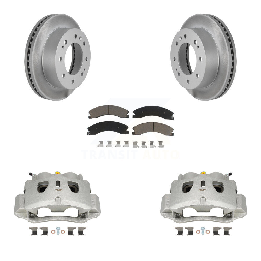 Front Brake Caliper Coat Rotor And Ceramic Pad Kit For GMC Chevrolet Sierra 2500 HD 3500 KCG-100632C