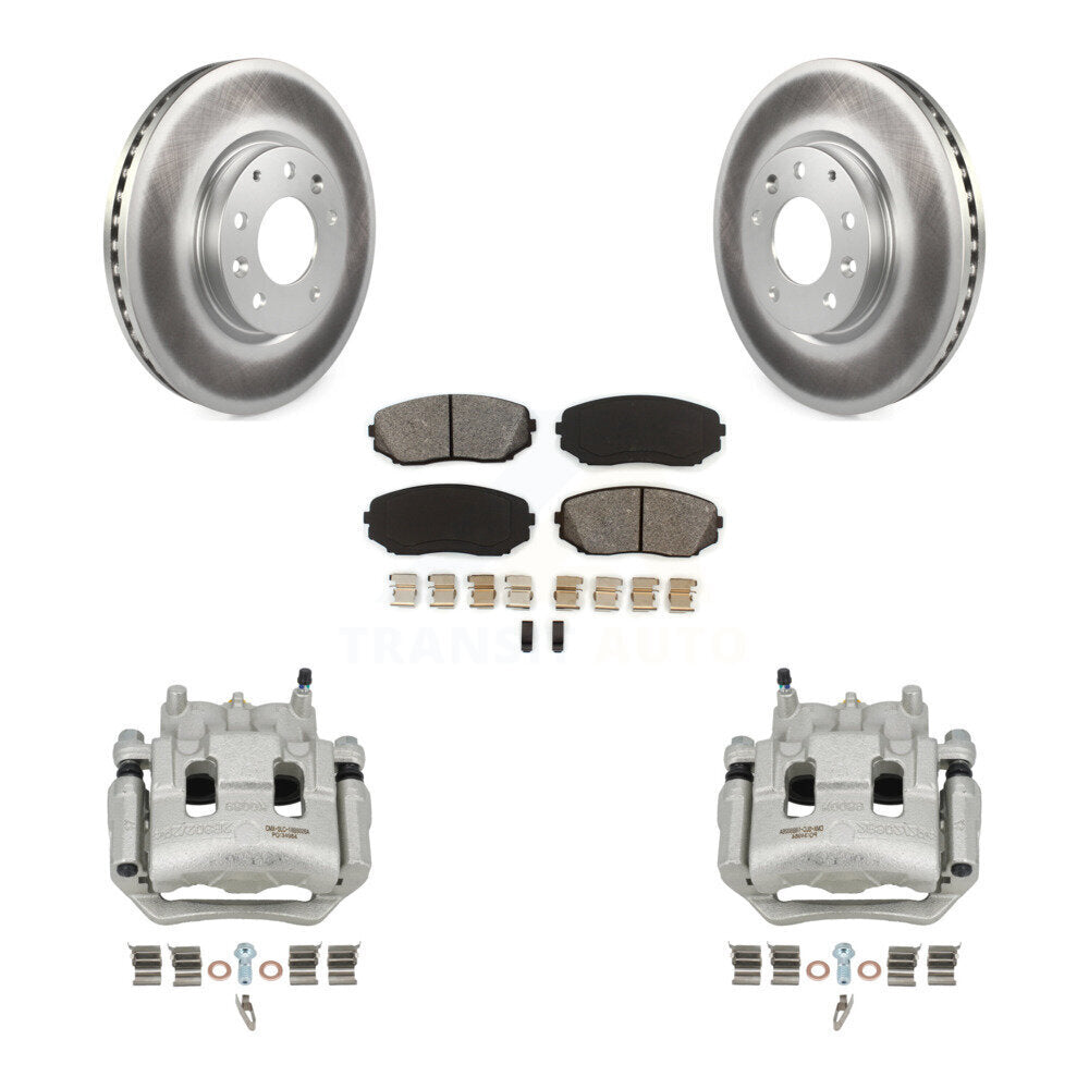 Front Disc Brake Caliper Coat Rotors Semi-Metallic Pad Kit For 2007-2009 Lincoln MKX FWD KCG-100633S