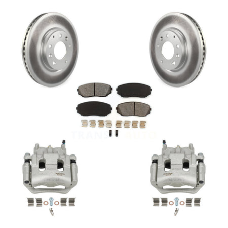 Front Disc Brake Caliper Coat Rotors Semi-Metallic Pad Kit For 2007-2009 Lincoln MKX FWD KCG-100633S
