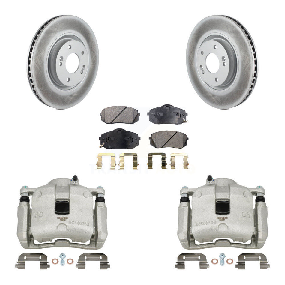Front Brake Caliper Coat Rotor Semi-Metallic Pad Kit For 16 Hyundai Tucson From 05 08 15 KCG-100634P