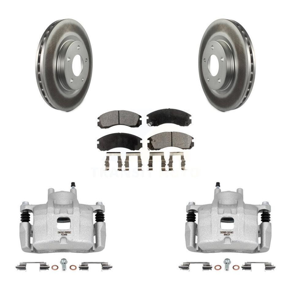 Front Disc Brake Caliper Coated Rotors And Ceramic Pads Kit For Mitsubishi Lancer KCG-100634T