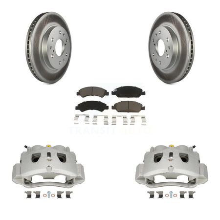 Front Disc Brake Caliper Coated Rotor And Ceramic Pad Kit For 2016 Chevrolet Suburban HD KCG-100635C