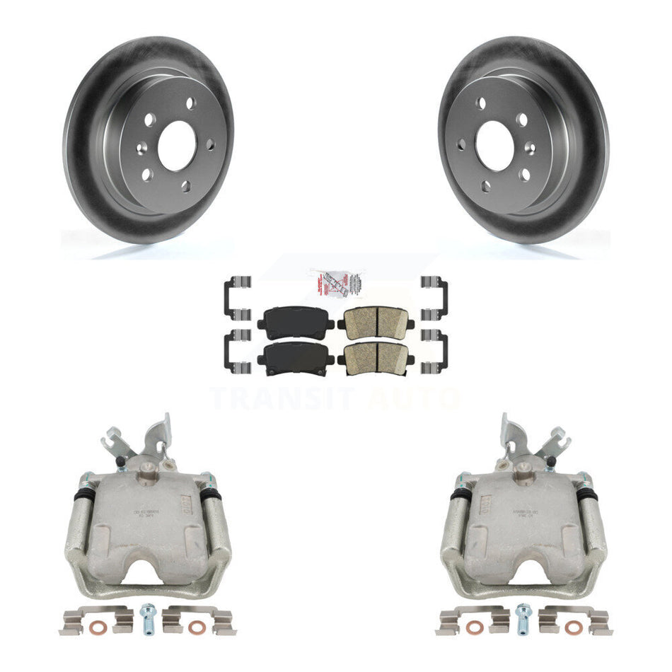 Rear Disc Brake Caliper Coated Rotors And Ceramic Pads Kit For Buick LaCrosse Regal With Solid Rotor KCG-100636N