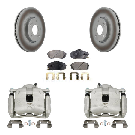 Front Brake Caliper Coat Rotor Semi-Metallic Pad Kit For Kia Sportage 2.4L From 12 10 15 KCG-100636P