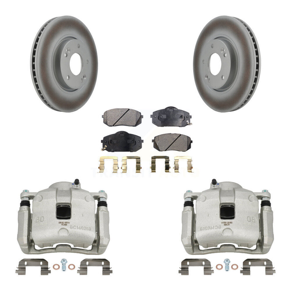 Front Brake Caliper Coat Rotor Semi-Metallic Pad Kit For Kia Sportage 2.4L From 12 10 15 KCG-100636P