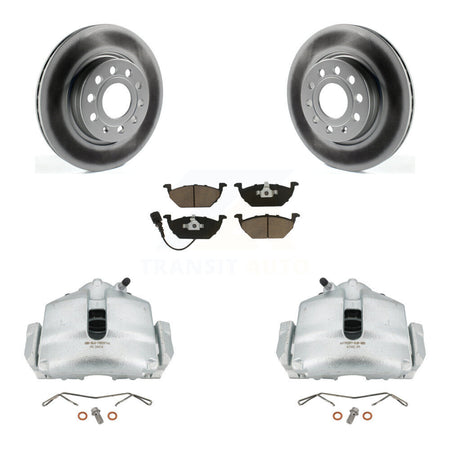 Front Disc Brake Caliper Coated Rotors And Ceramic Pads Kit For Volkswagen Jetta KCG-100637C