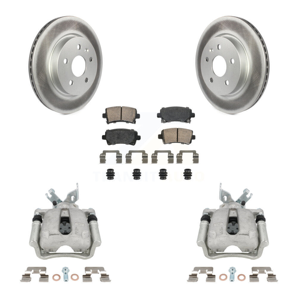 Rear Disc Brake Caliper Coated Rotors And Ceramic Pads Kit For Buick Regal LaCrosse 2.4L KCG-100637N