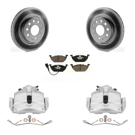 Front Disc Brake Caliper Coated Rotors And Ceramic Pads Kit For Volkswagen Jetta KCG-100638C