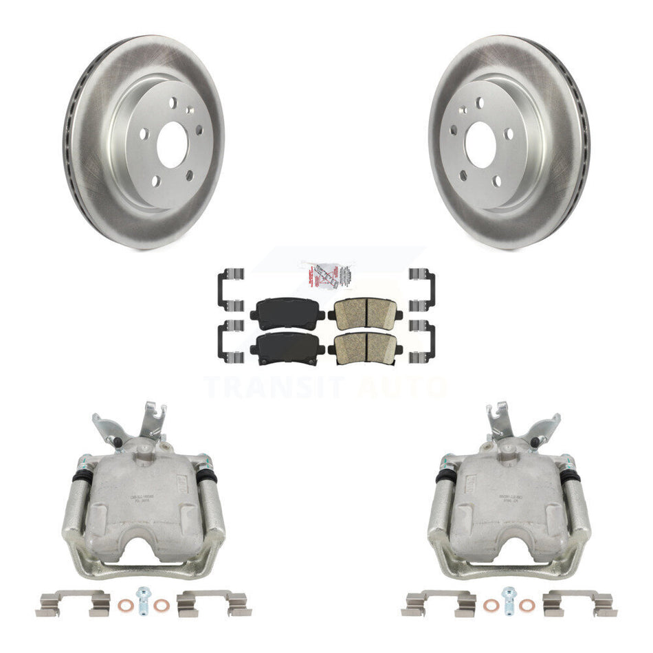 Rear Disc Brake Caliper Coated Rotors And Ceramic Pads Kit For 2014-2015 Chevrolet Malibu 2.0L with Turbocharged With 17" Factory Wheels KCG-100641N