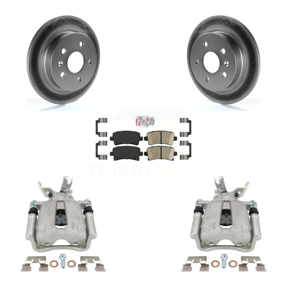 Rear Disc Brake Caliper Coated Rotors And Ceramic Pads Kit For Chevrolet Malibu Limited KCG-100642N