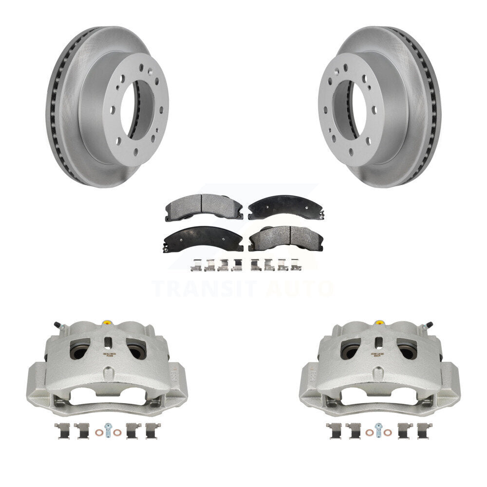 Front Brake Caliper Coat Rotor And Ceramic Pad Kit For GMC Chevrolet Sierra 2500 HD 3500 KCG-100643T