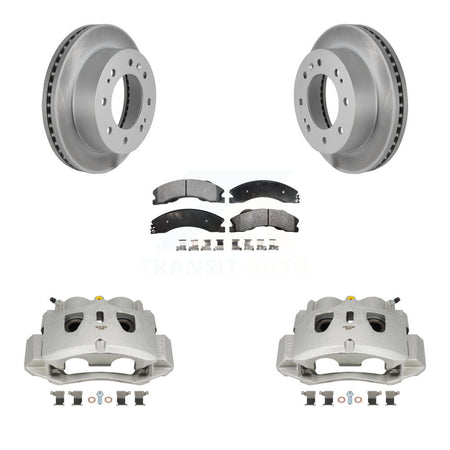 Front Brake Caliper Coat Rotor And Ceramic Pad Kit For GMC Chevrolet Sierra 2500 HD 3500 KCG-100643T