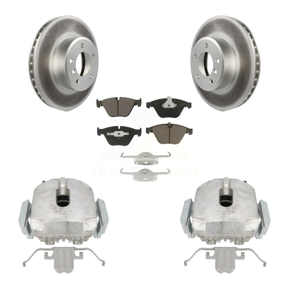 Front Brake Caliper Coat Rotors Ceramic Pad Kit For 2007 BMW 525i Automatic transmission KCG-100645C