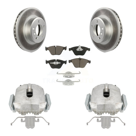 Front Brake Caliper Coat Rotors Ceramic Pad Kit For 2007 BMW 525i Automatic transmission KCG-100645C
