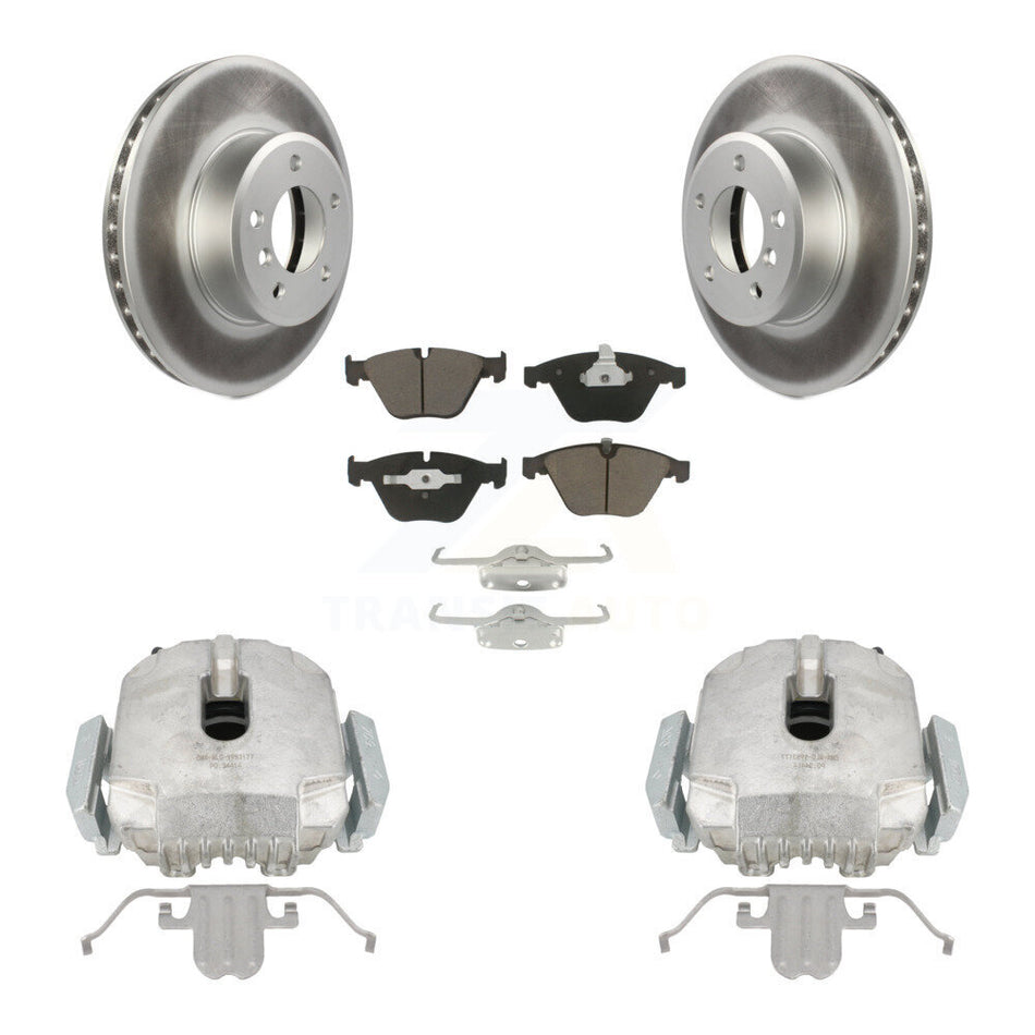 Front Brake Caliper Coat Rotors Ceramic Pad Kit For 2007 BMW 525i Automatic transmission KCG-100645C