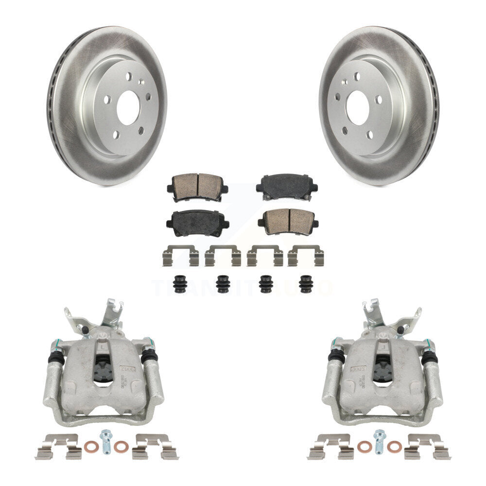 Rear Disc Brake Caliper Coated Rotors And Ceramic Pads Kit For Chevrolet Malibu Limited KCG-100646N