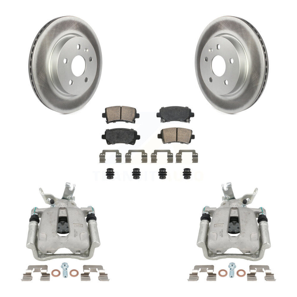 Rear Disc Brake Caliper Coated Rotors And Ceramic Pads Kit For Chevrolet Malibu Limited KCG-100646N