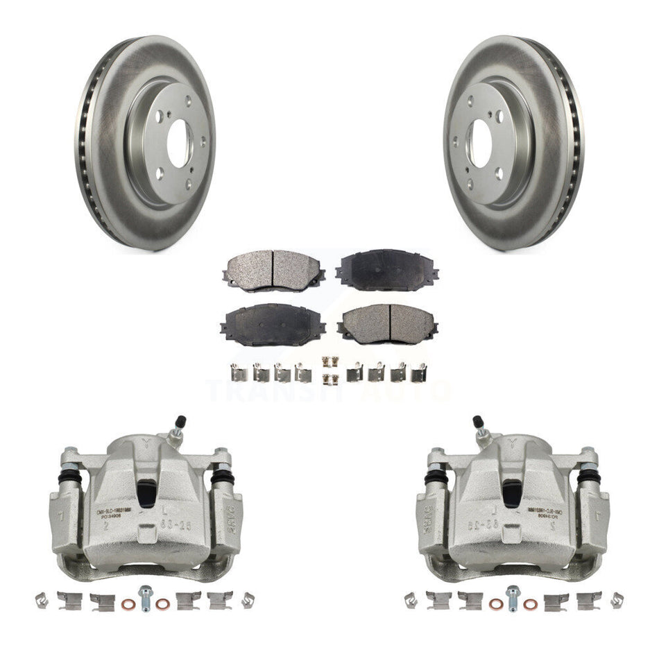 Front Brake Caliper Coat Rotors & Semi-Metallic Pad Kit For Toyota RAV4 Prius V Scion xB KCG-100646P