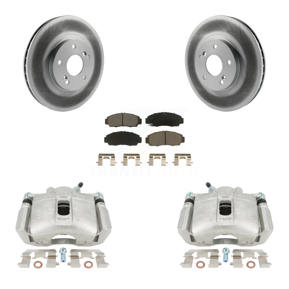 Front Disc Brake Caliper Coat Rotor And Ceramic Pad Kit For Honda Accord Acura TSX TL CL KCG-100647C
