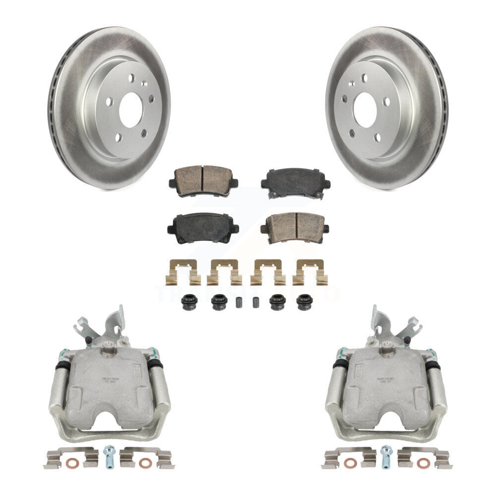 Rear Disc Brake Caliper Coated Rotors And Ceramic Pads Kit For 2010-2011 Buick LaCrosse KCG-100647N