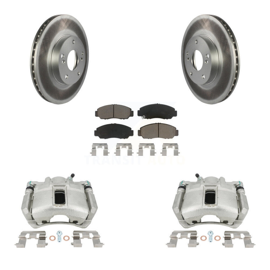 Front Disc Brake Caliper Coated Rotors And Ceramic Pads Kit For Honda Accord KCG-100648C