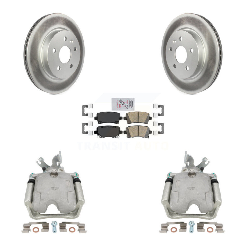 Rear Disc Brake Caliper Coated Rotors And Ceramic Pads Kit For 2010-2011 Buick LaCrosse KCG-100648N by Transit Auto